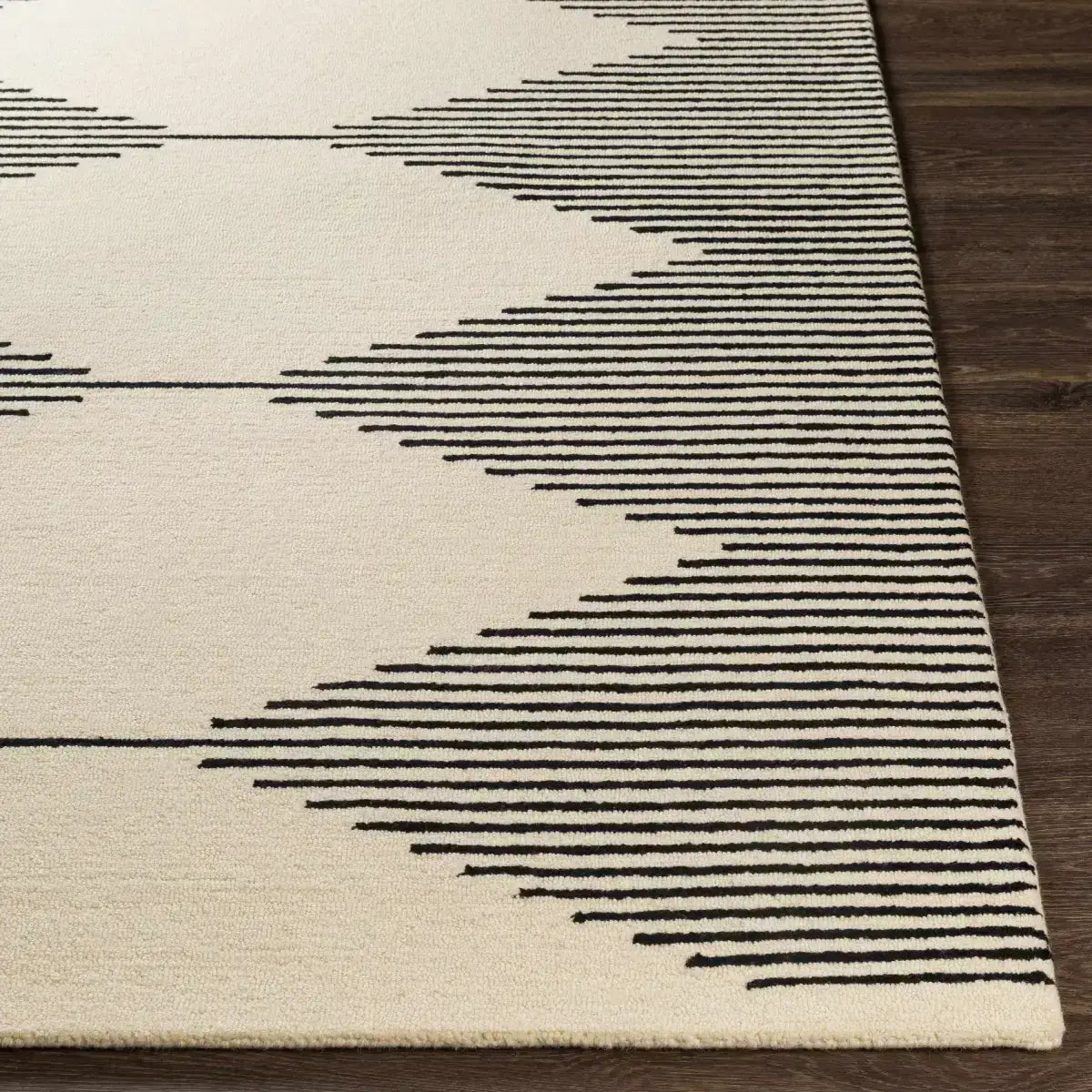 Black Modern Hand Tufted Wool Rug - Boutique Rugs