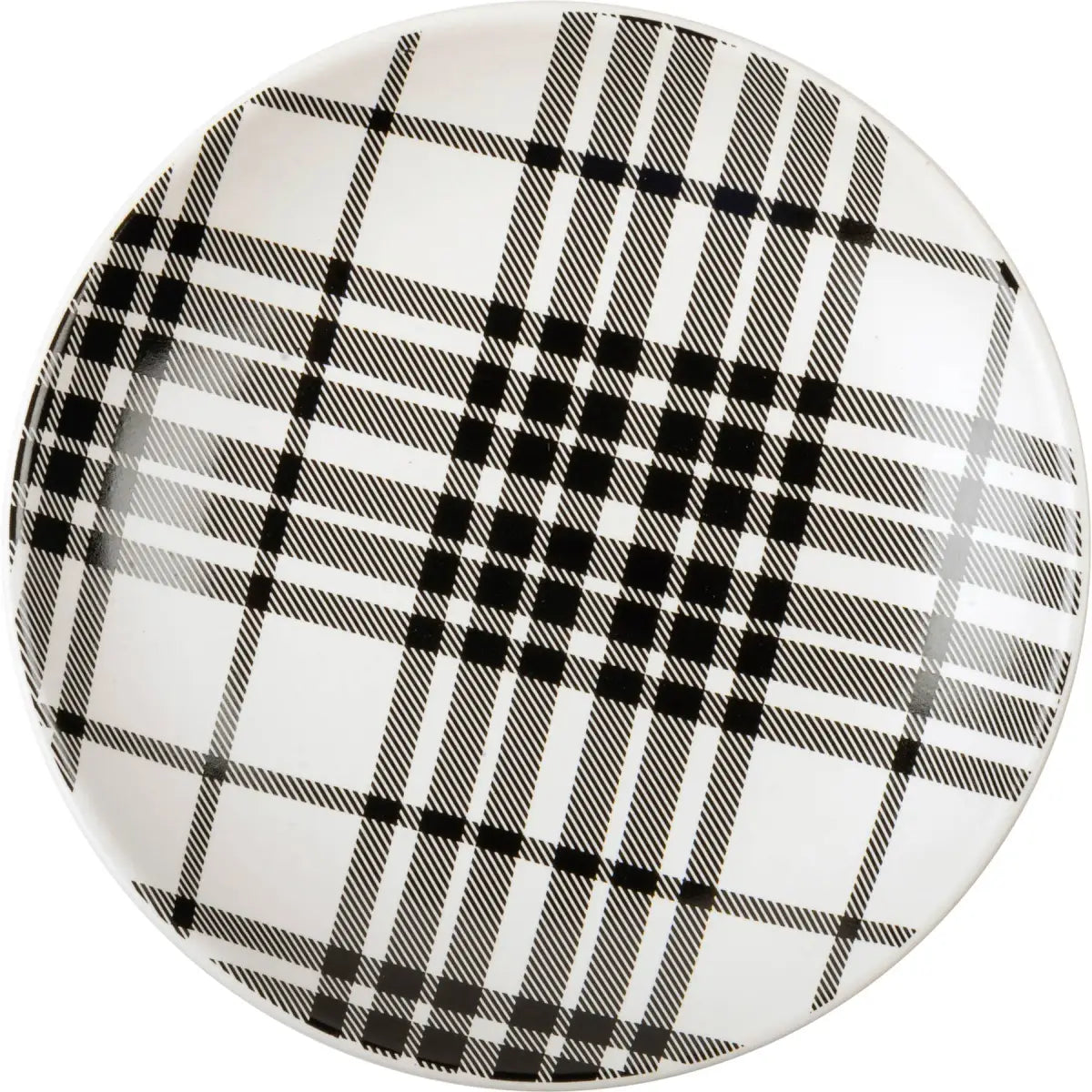 Dessert Plate - Black Plaid - Primitives by Kathy