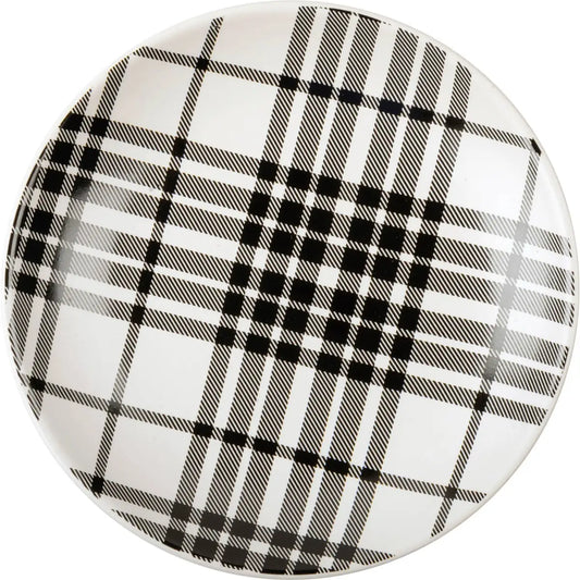 Dessert Plate - Black Plaid - Primitives by Kathy