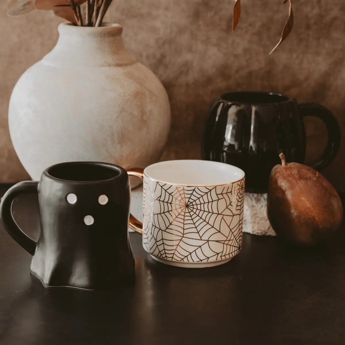 Black Pumpkin 19oz. Figurine Coffee Mug - Sweet Water Decor