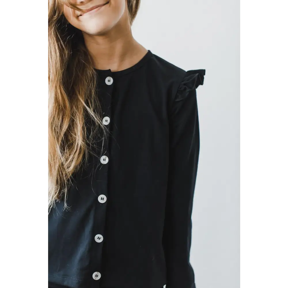 Black Ruffle Cardigan - Mila & Rose ®
