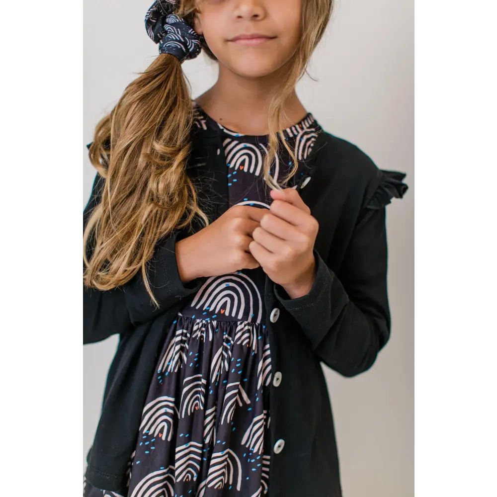 Black Ruffle Cardigan - Mila & Rose ®