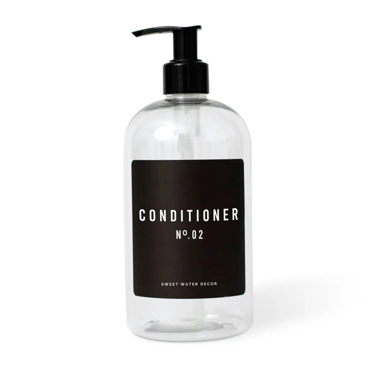 Black Text Labels for Plastic and Glass Dispensers - Conditioner Label - Sweet Water Decor