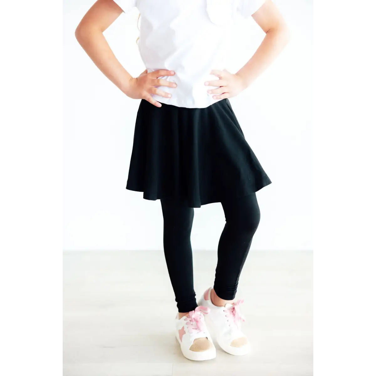 Black Twirl Skegging - Leggings with Skirt - 2T - Mila & Rose ®