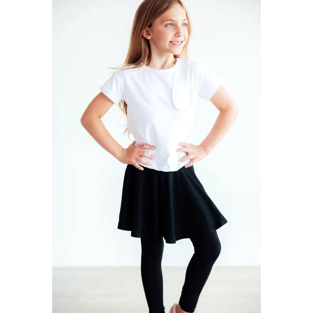 Black Twirl Skegging - Leggings with Skirt - Mila & Rose ®