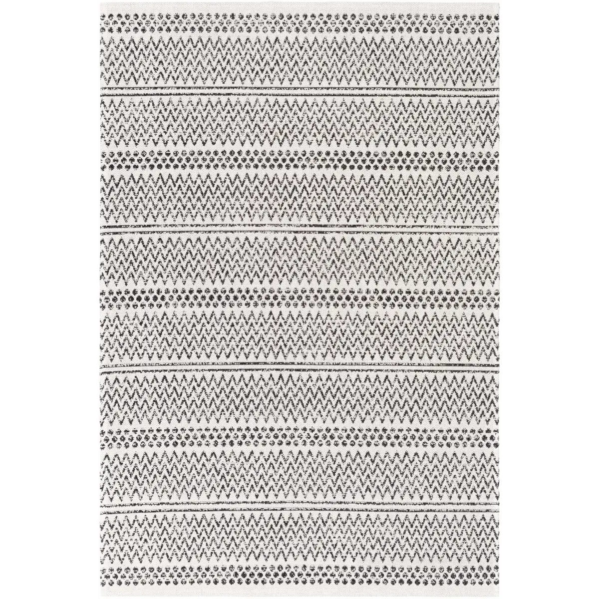 Black & White Cotton Area Rug - 5’3’’ x 7’3’’ Rectangle - Boutique Rugs