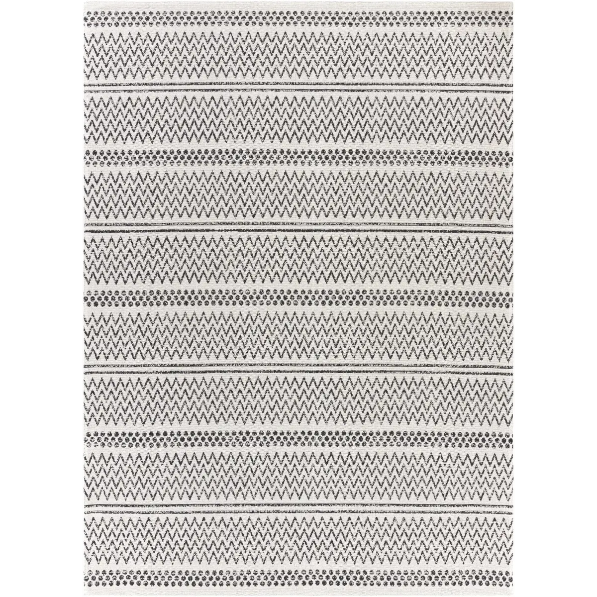 Black & White Cotton Area Rug - * 7’7’’ x 10’2’’ Rectangle - Boutique Rugs