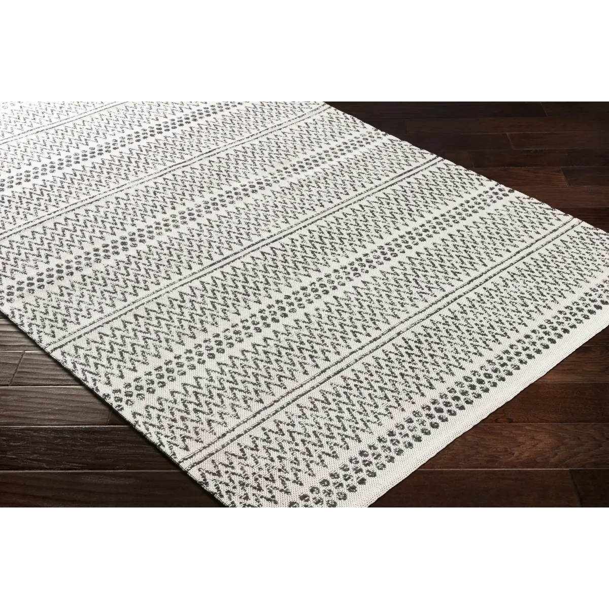 Black & White Cotton Area Rug - Boutique Rugs
