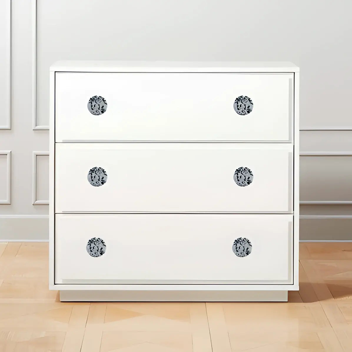 Black and White Round Marble Knob (each) - Perilla Home