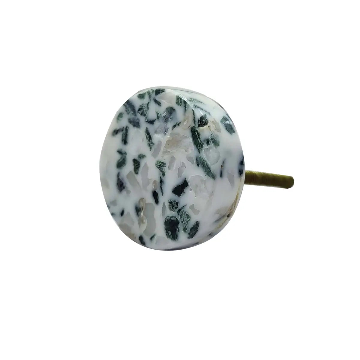 Black and White Round Marble Knob (each) - Perilla Home