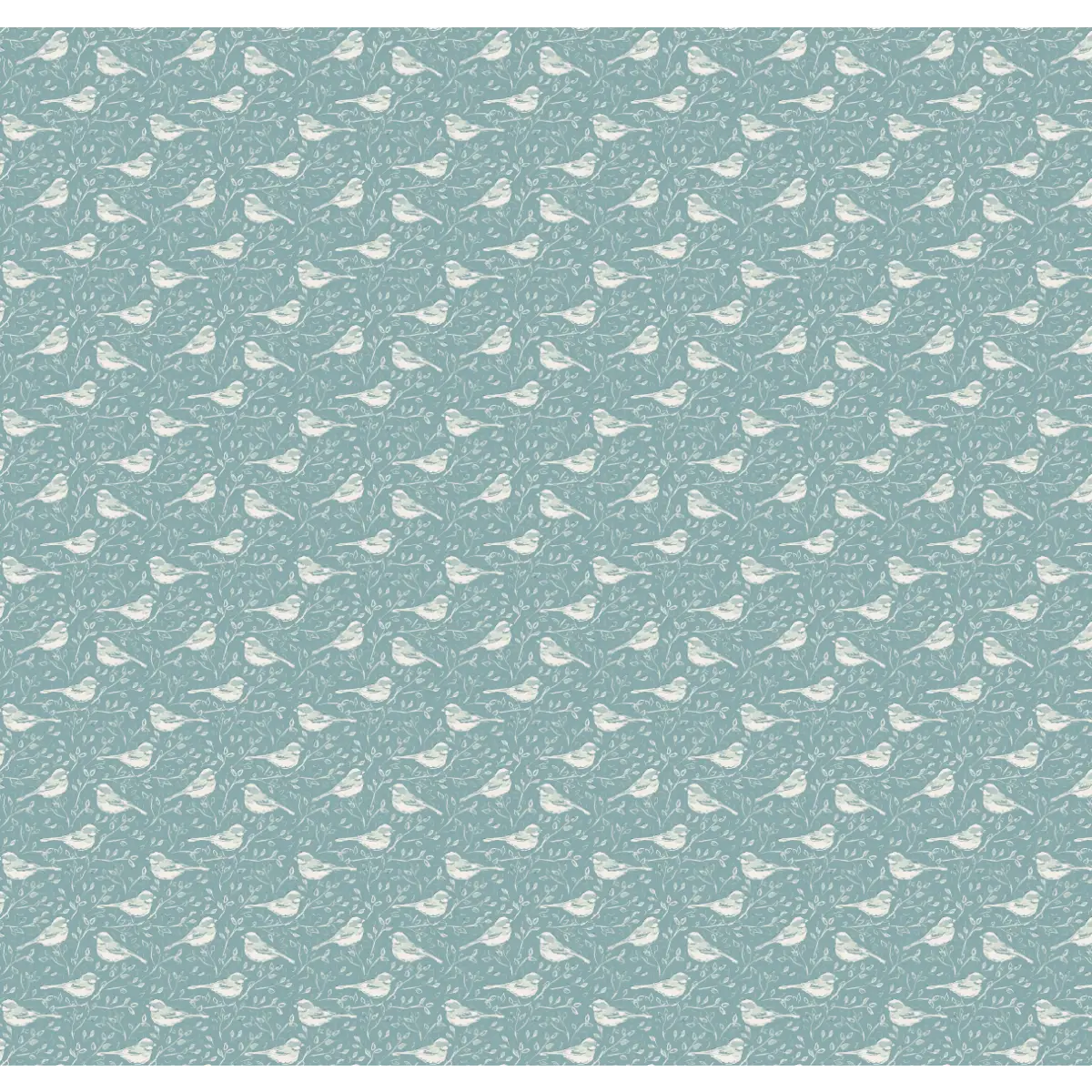 Blair Wallpaper - Petite Birds - by Megan Cabaj - Sample 1 foot by 1 foot / Blue - Loomwell Home Goods