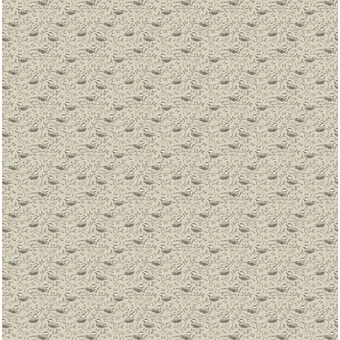 Blair Wallpaper - Petite Birds - by Megan Cabaj - Sample 1 foot by 1 foot / Brown - Loomwell Home Goods