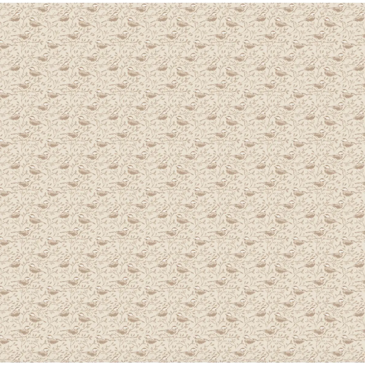 Blair Wallpaper - Petite Birds - by Megan Cabaj - Sample 1 foot by 1 foot / Cream - Loomwell Home Goods