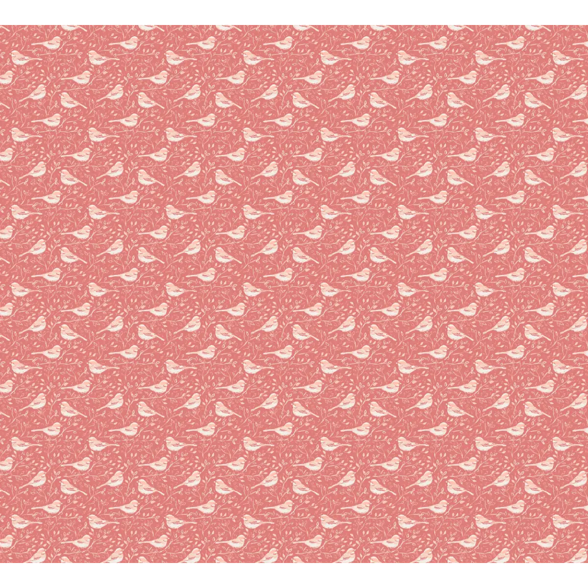 Blair Wallpaper - Petite Birds - by Megan Cabaj - Sample 1 foot by 1 foot / Pink - Loomwell Home Goods