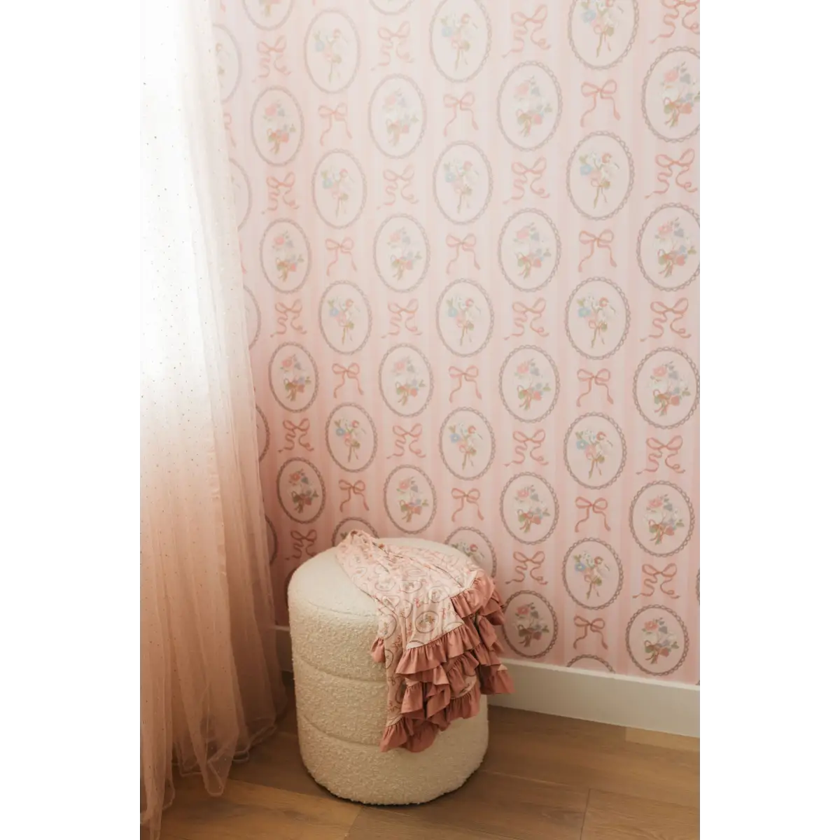 Blaire Wallpaper - Bouquets and Bows in Frames - by In My Jammers - Loomwell Home Goods