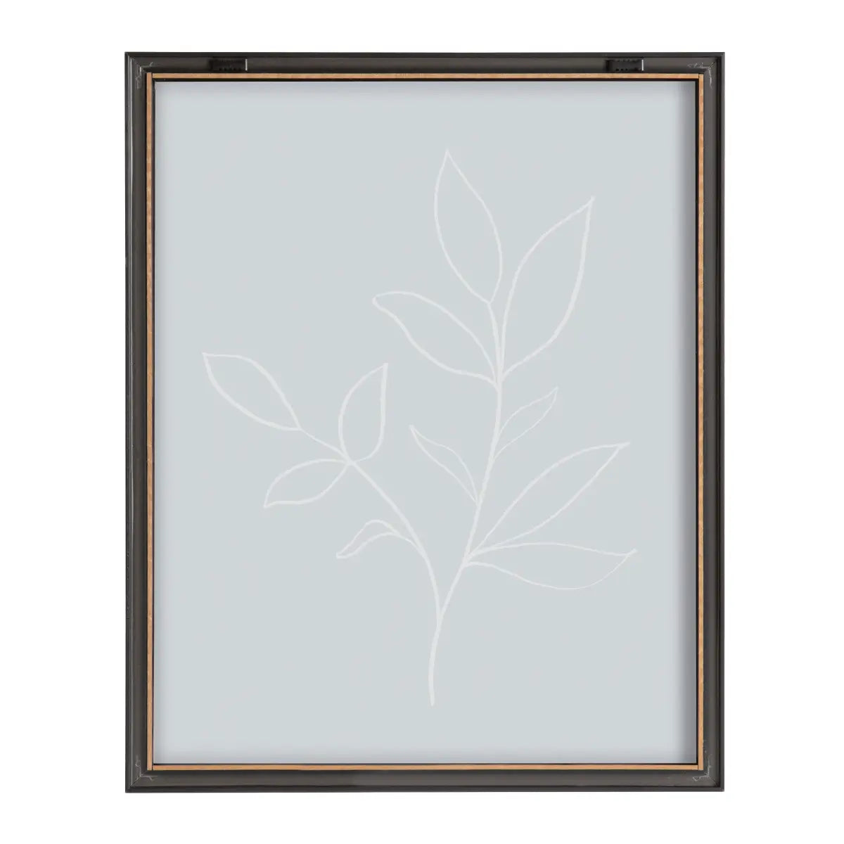 Framed Printed Glass - Modern Blue Botanical Line Sketch Print - kateandlaurel