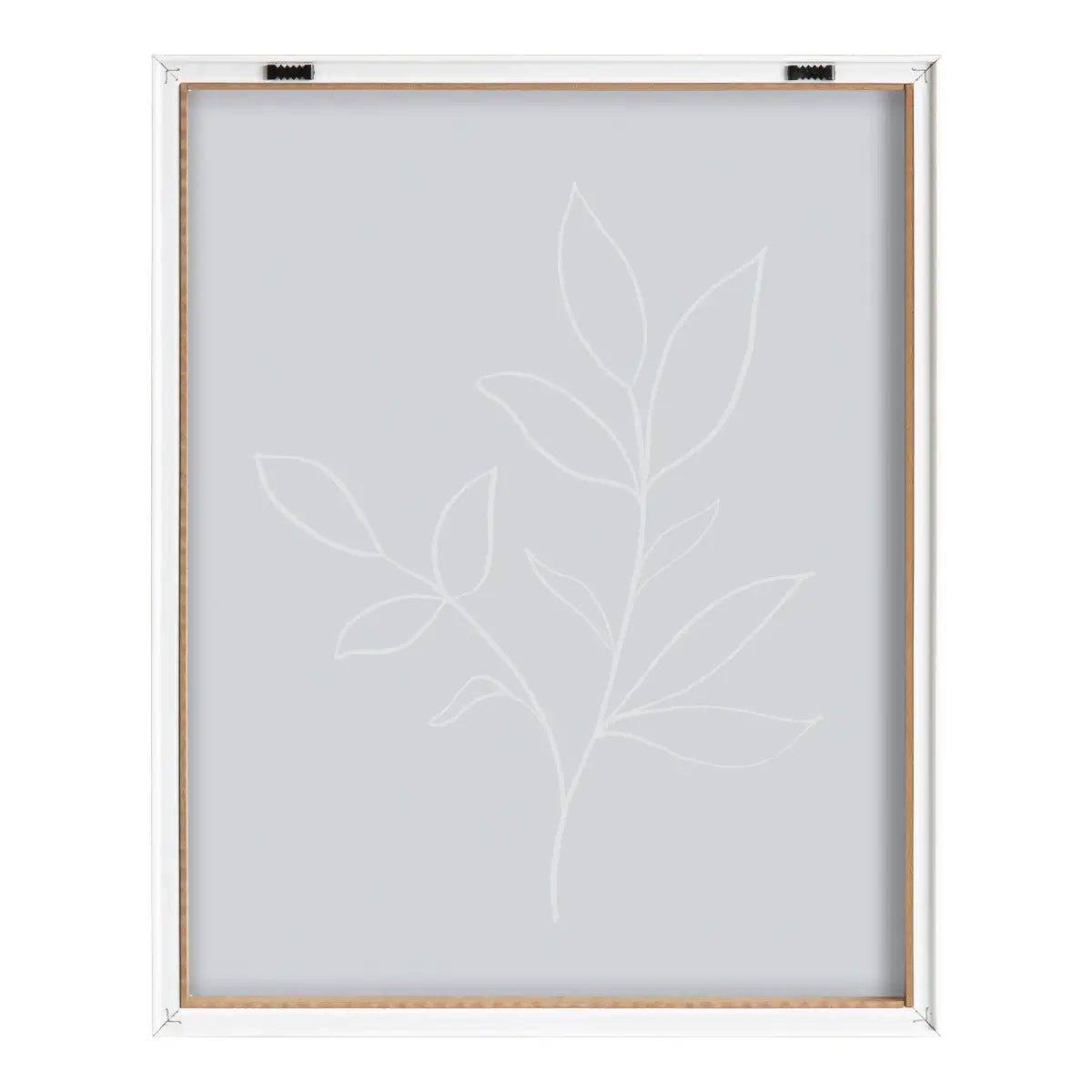 Framed Printed Glass - Modern Blue Botanical Line Sketch Print - kateandlaurel