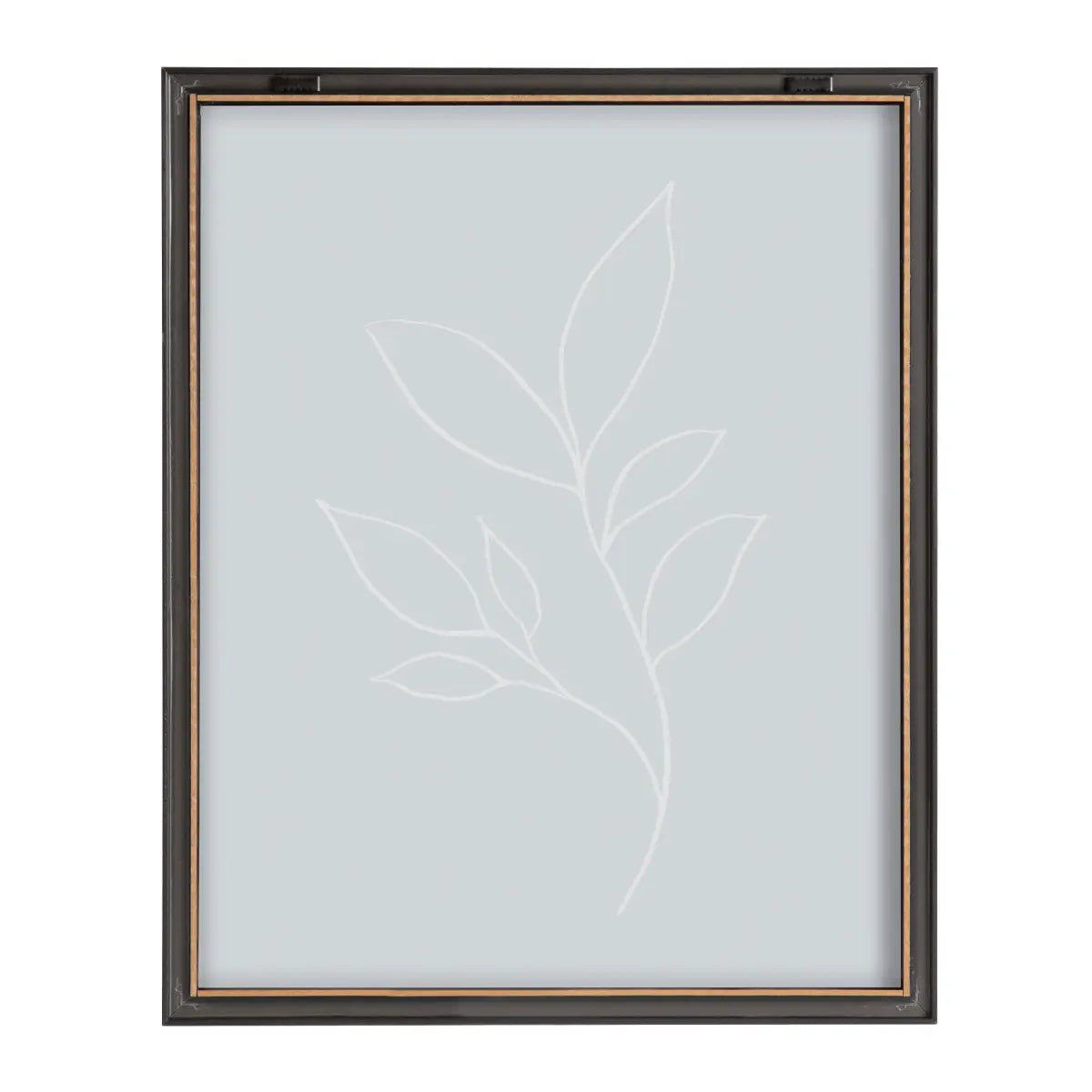 Framed Printed Glass - Modern Blue Botanical Line Sketch Print - kateandlaurel