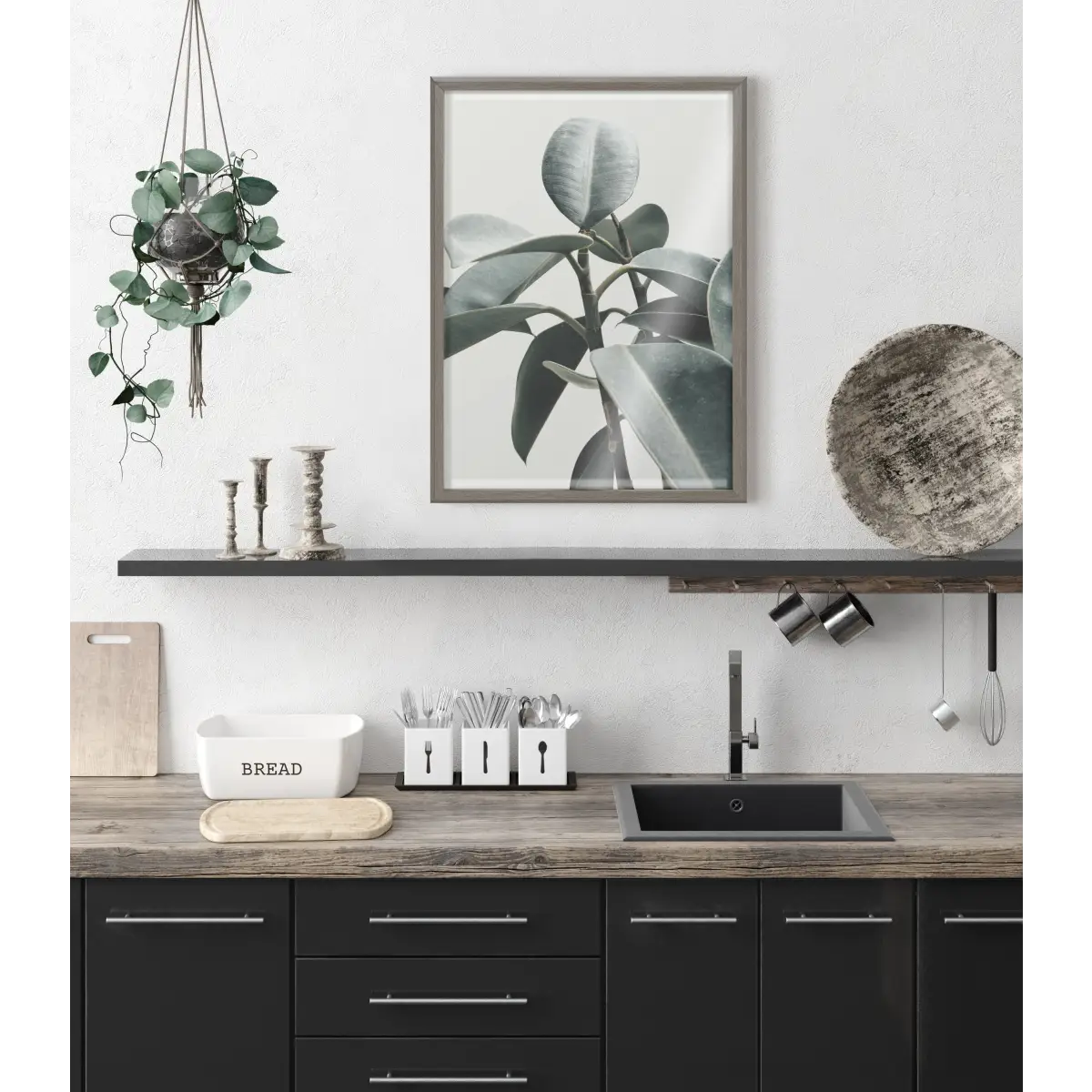 Framed Printed Glass - Houseplant - kateandlaurel