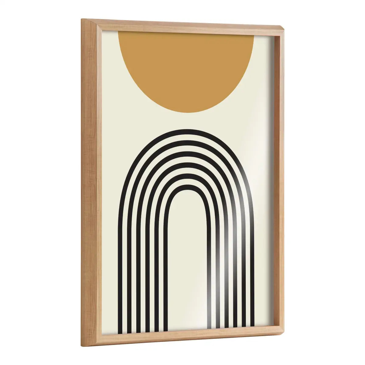 Retro Mountain Sunrise Framed Printed Glass - kateandlaurel