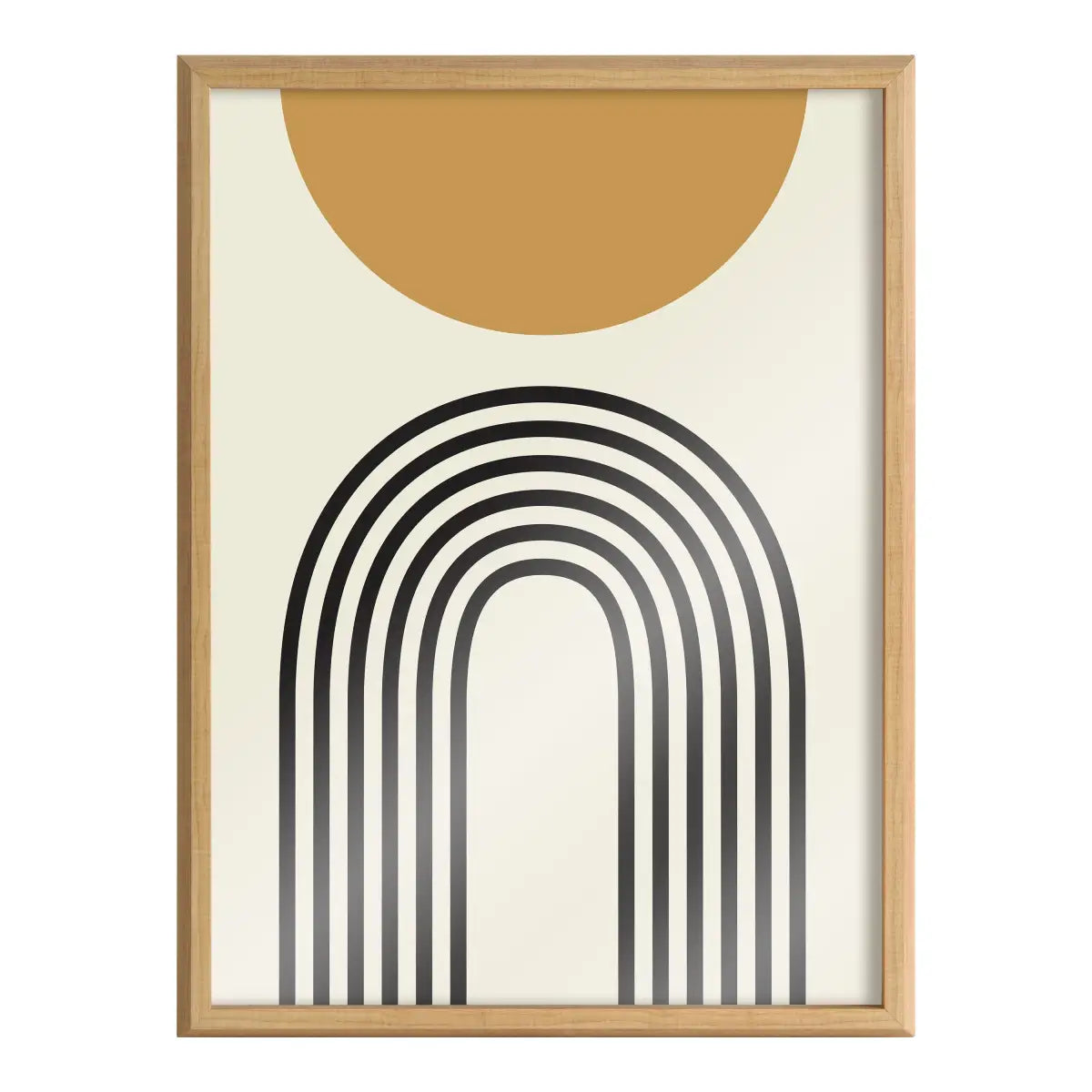 Retro Mountain Sunrise Framed Printed Glass - kateandlaurel