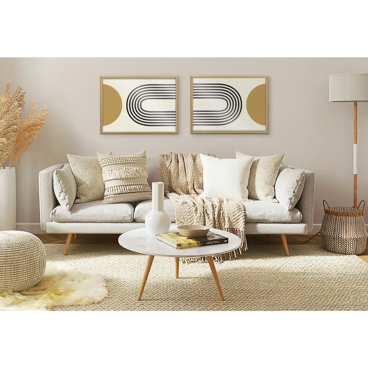 Retro Mountain Sunrise Framed Printed Glass - kateandlaurel