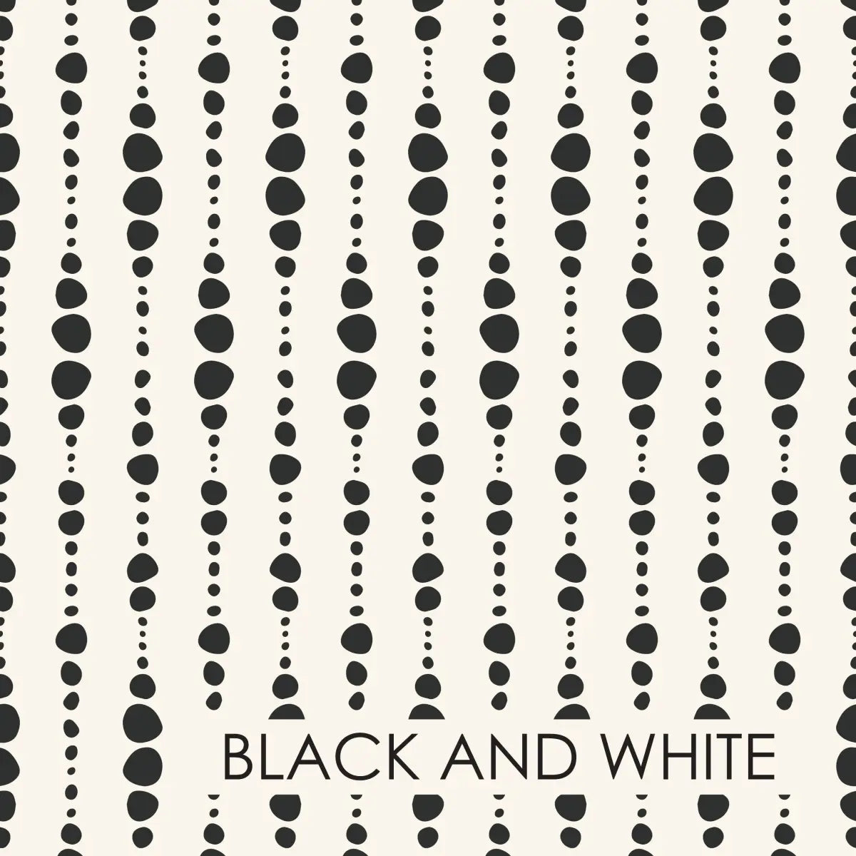 Blake Wallpaper - Bead Strings - by Erin Silliman Designs - Sample 1 foot by 1 foot / Black and White - Loomwell Home