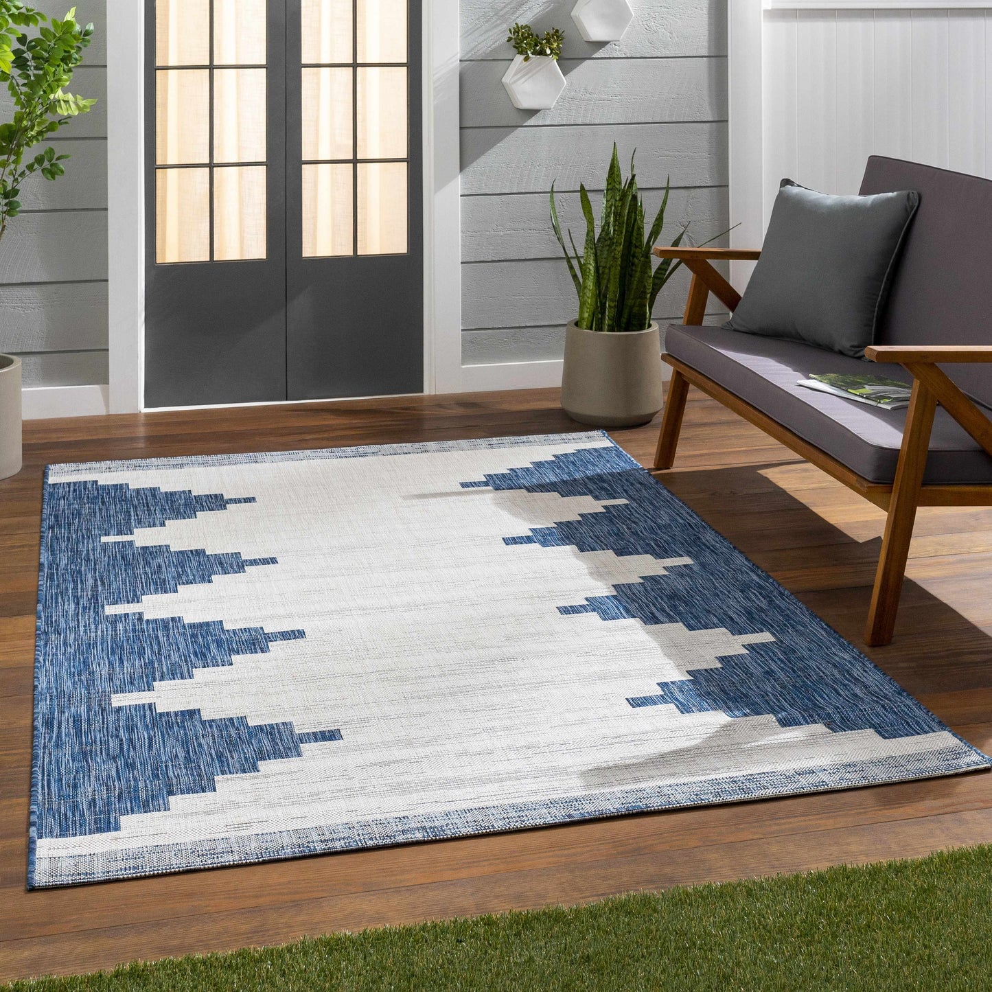 Djugun Navy Indoor & Outdoor Rug - Boutique Rugs