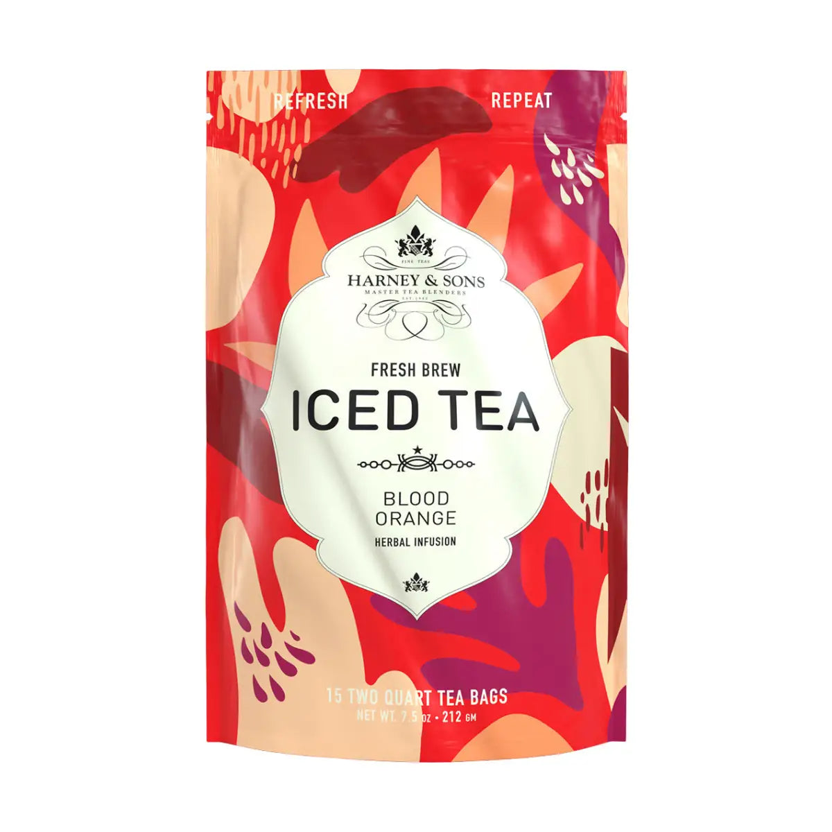Blood Orange Fresh Brew Iced Tea - Iced Tea Pouches / Bag of 15 Pouches - Harney & Sons Fine Teas
