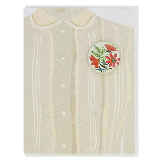 Blouse Blank Greeting Card with Pin - The Regional Assembly of Text