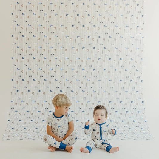 Blue Baseball Wallpaper - Sports for Kids - by In My Jammers - Loomwell Home Goods