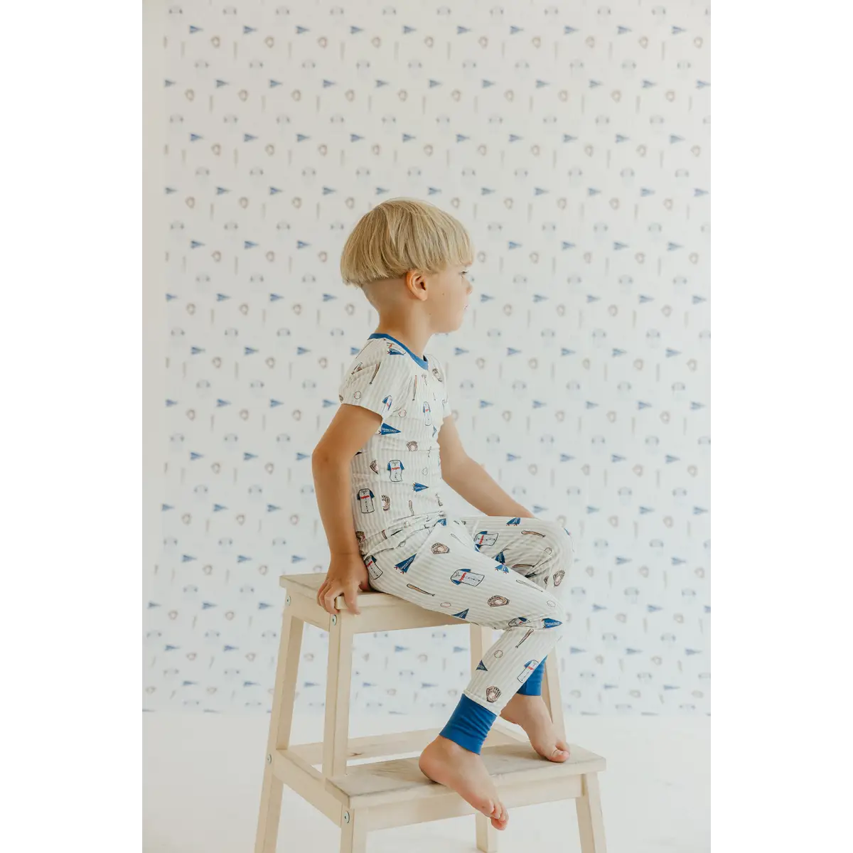 Blue Baseball Wallpaper - Sports for Kids - by In My Jammers - Loomwell Home Goods