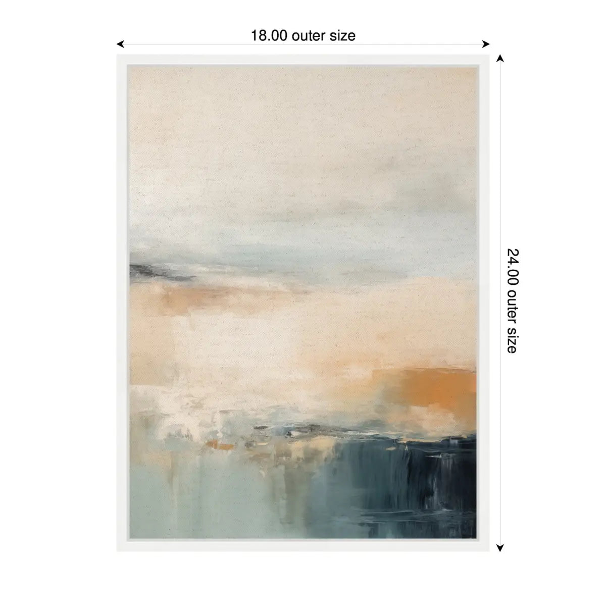 Blue Beach Ocean Coastal Abstract 3 - Framed Canvas Wall Art Print - kateandlaurel