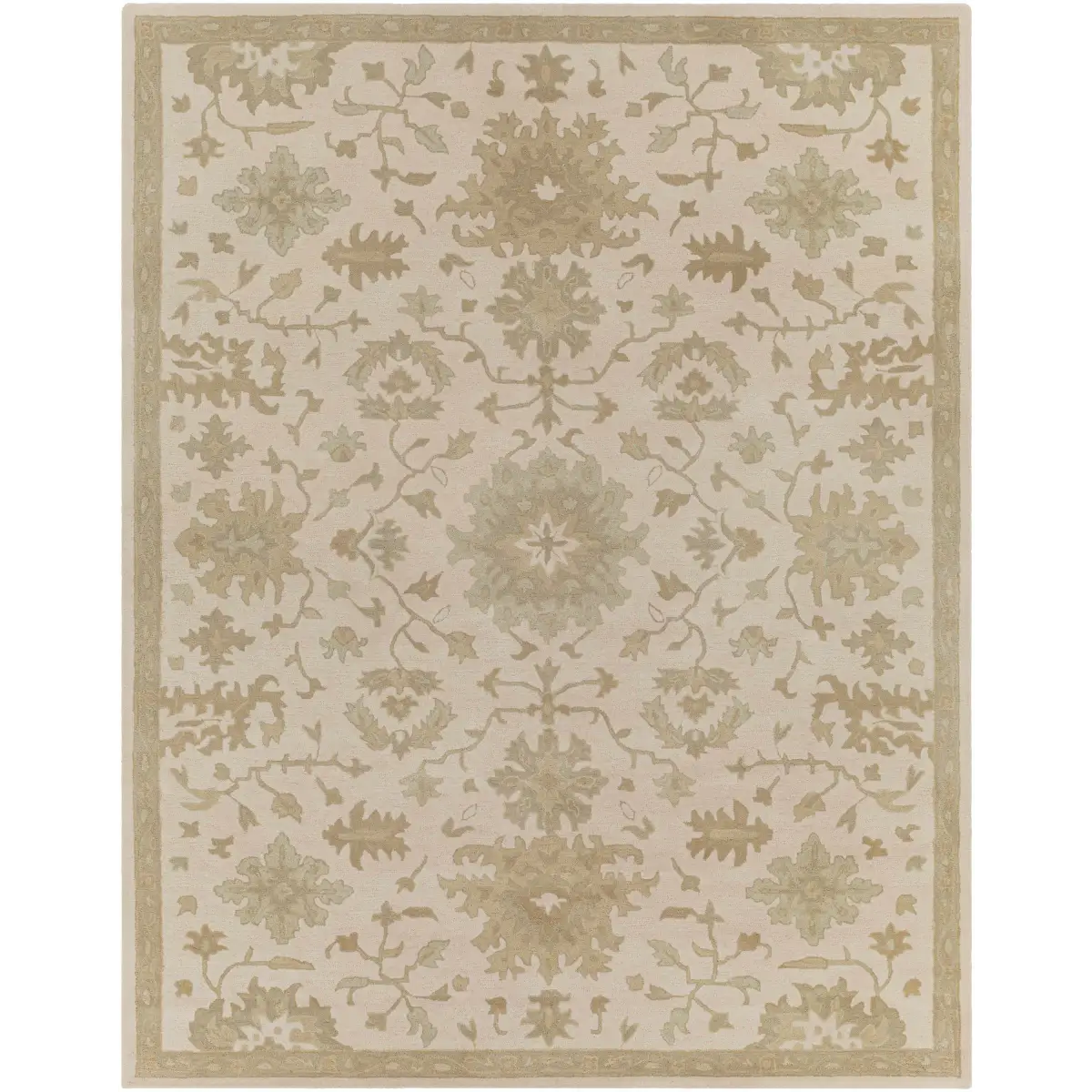 Blue Beige Hand Tufted Wool Rug - 7’6’’ x 9’6’’ Rectangle - Boutique Rugs