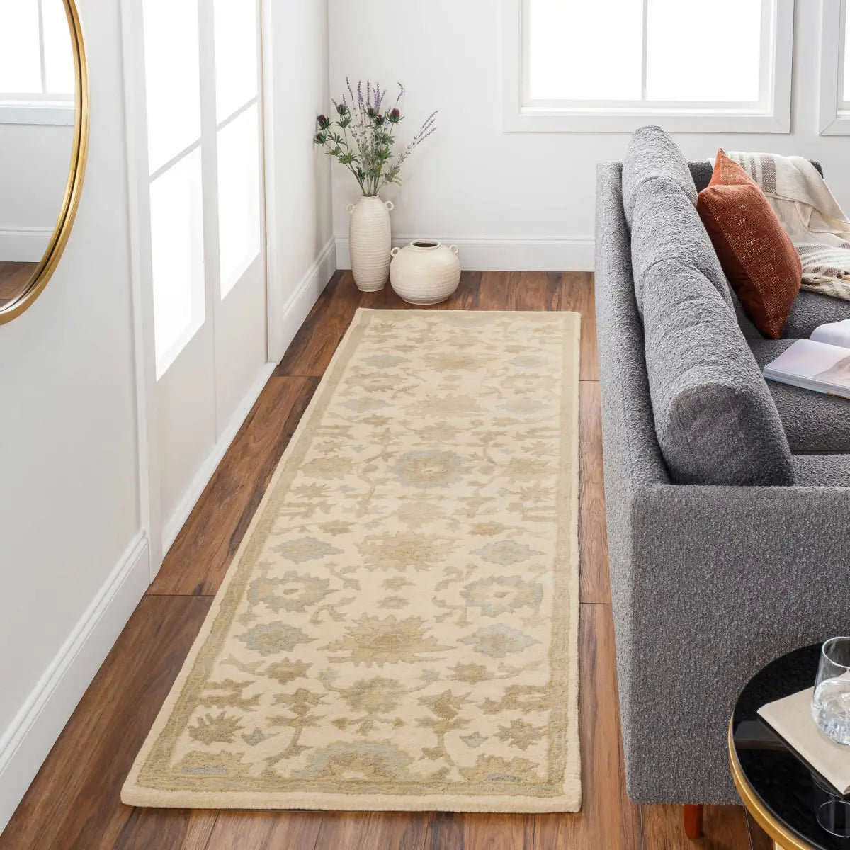 Blue Beige Hand Tufted Wool Rug - Boutique Rugs