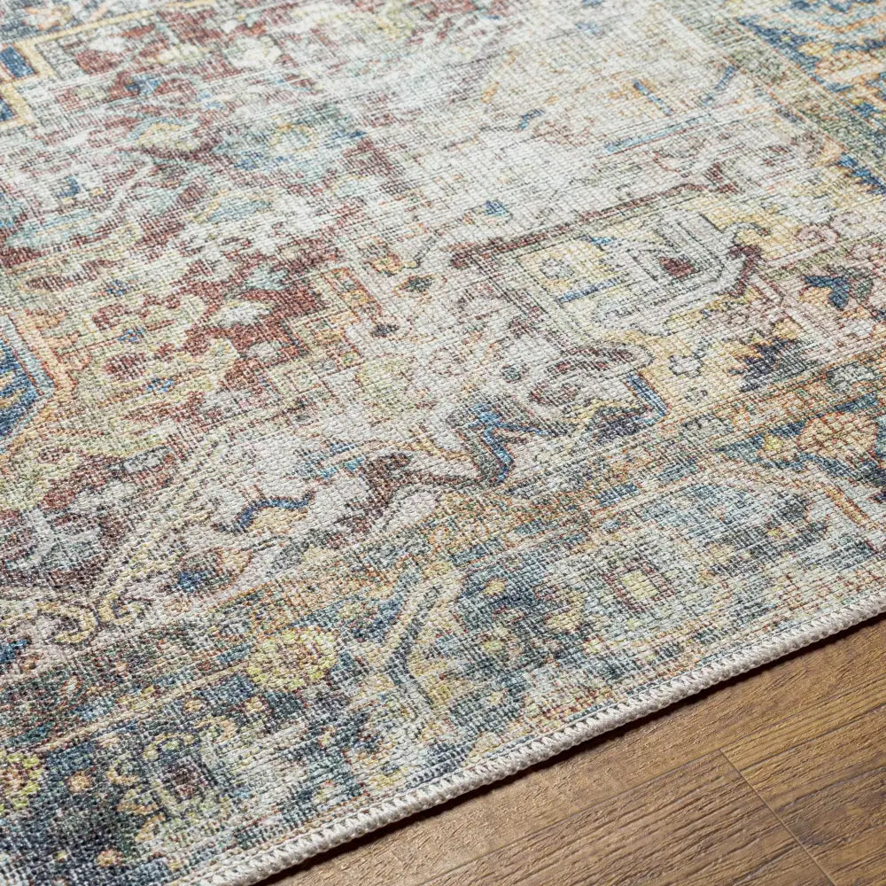 Blue Catigpian Distressed Washable Area Rug - Clearance - 5’3’’ x 7’ Rectangle - Boutique Rugs