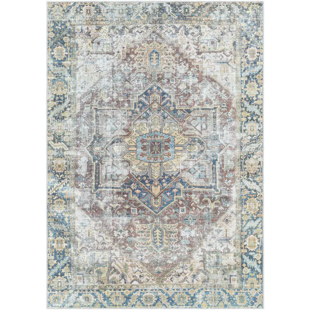 Blue Catigpian Distressed Washable Area Rug - Clearance - Boutique Rugs