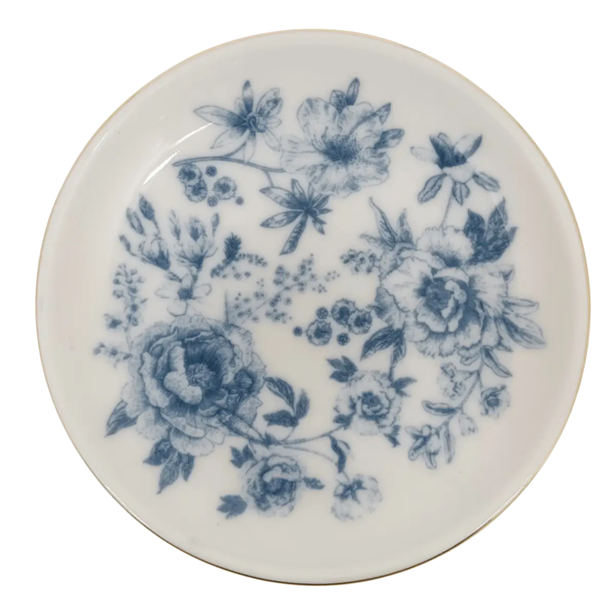 Blue Delft Gold Heart Jewelry Dish - Sweet Water Decor