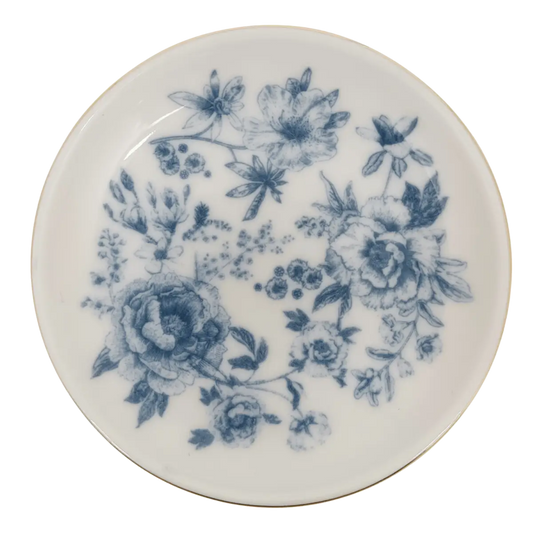 Blue Delft Gold Heart Jewelry Dish - Sweet Water Decor