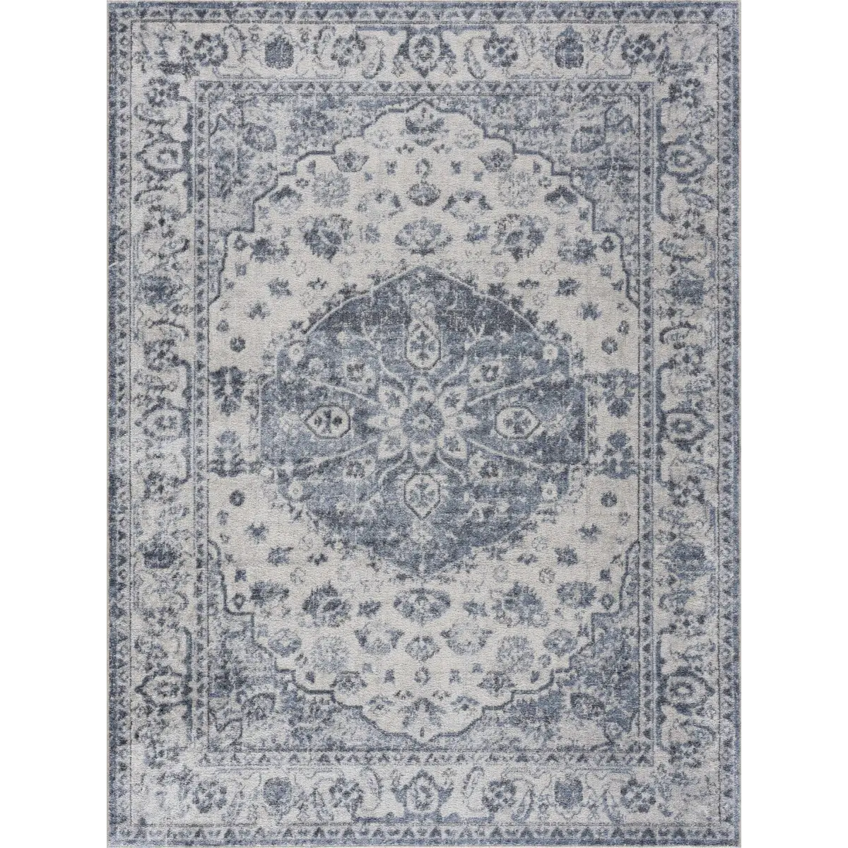 Blue Hiti Washable Area Rug - 5’3’’ x 7’ Rectangle - Boutique Rugs