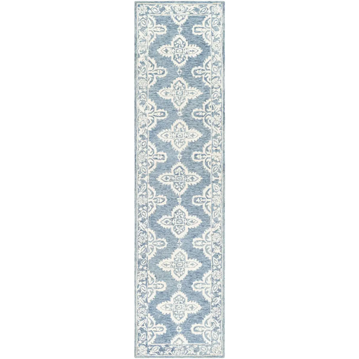 Blue Lacy Wool Rug - 2’6’’ x 10’ Runner - Boutique Rugs
