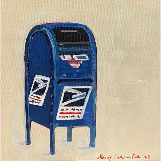 Postcard - Blue Mailbox - Carpe Diem Papers