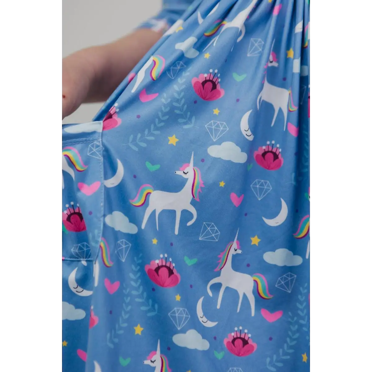 Pocket Twirl Dress - Blue Moon and Unicorns - Mila & Rose ®
