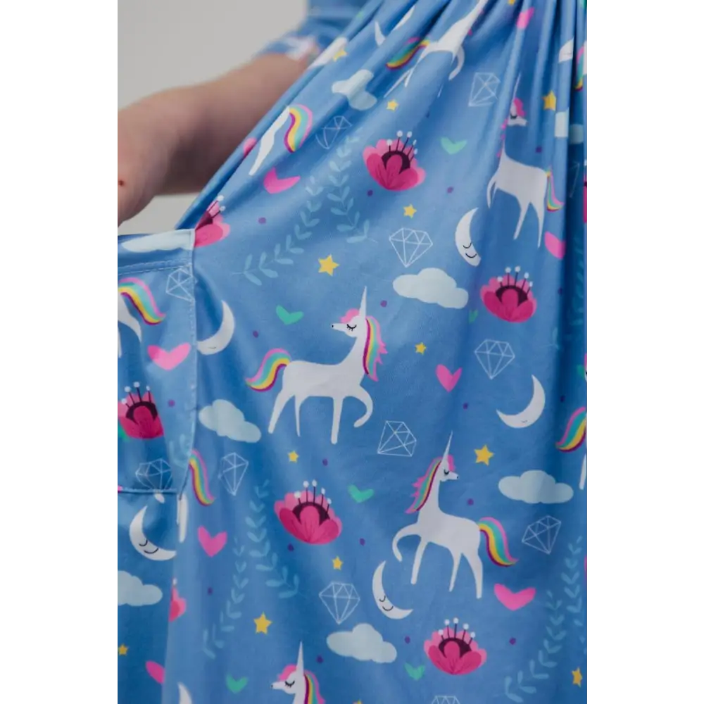 Blue Moon 3/4 Sleeve Pocket Twirl Dress - Mila & Rose ®