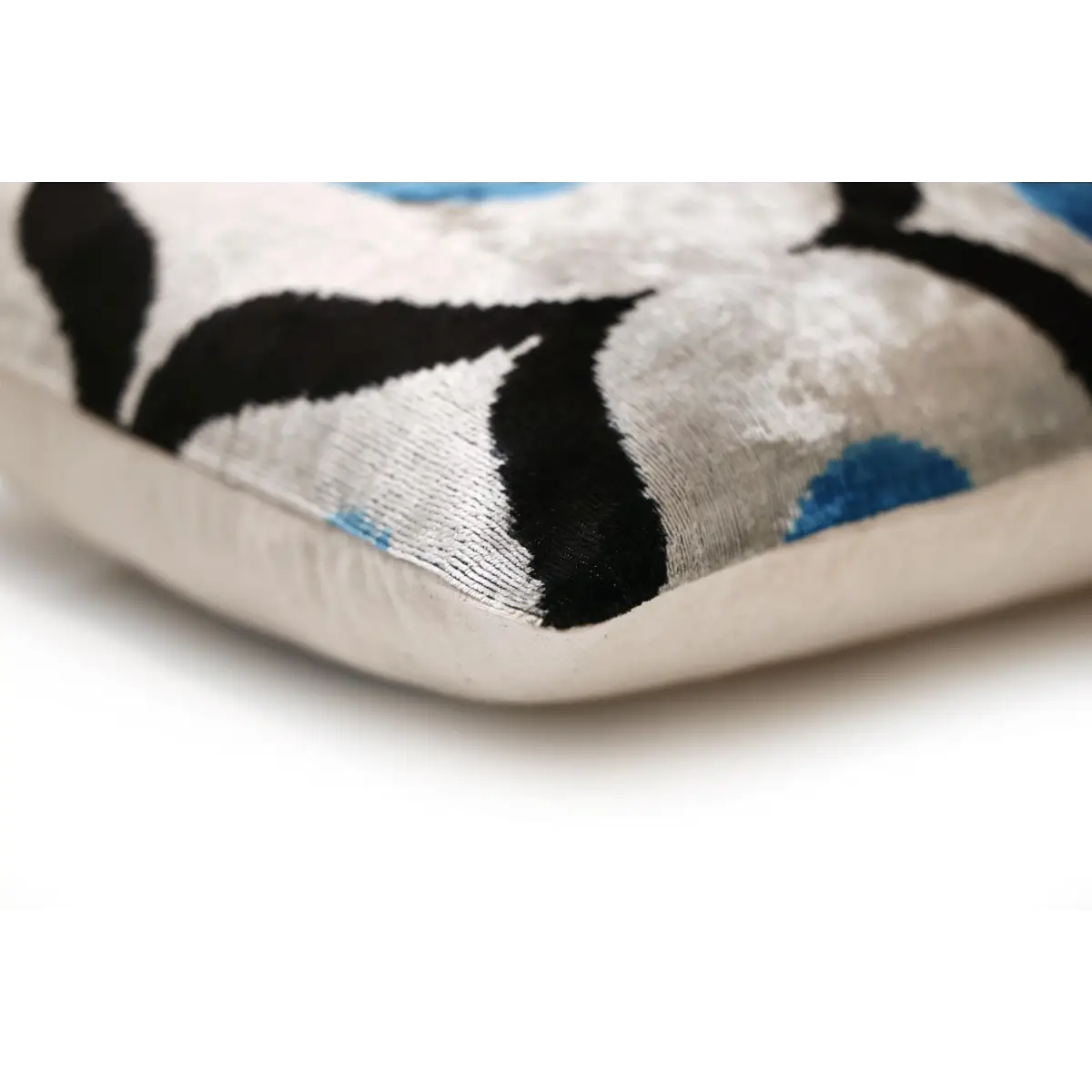 Blue Silk Velvet Pillow 16x24 Handmade Luxury Lumbar Cushion - Canvello