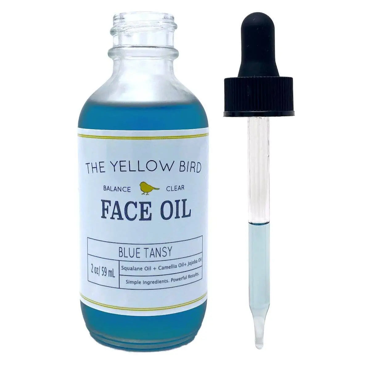 All-Natural Face Oil - Blue Tansy - Acne Dry Skin Serum - Face Oil Jar 2oz - The Yellow Bird