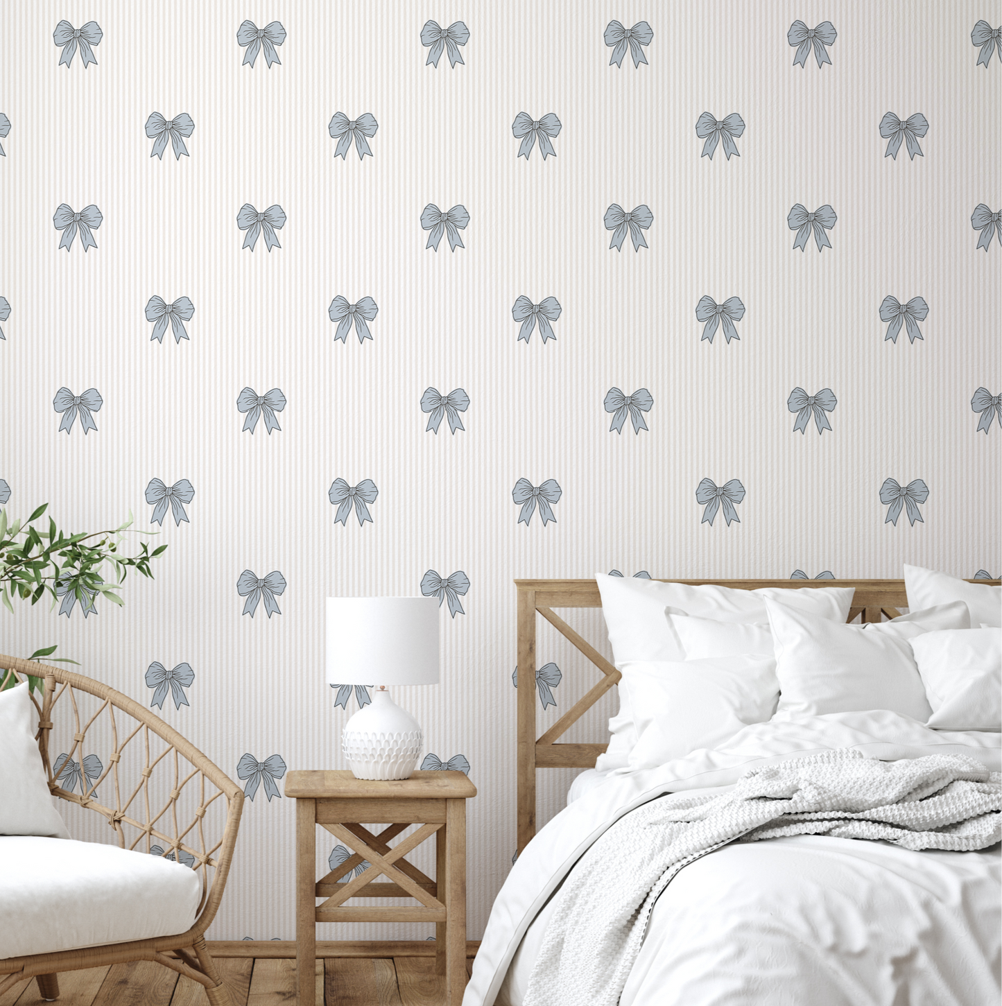 Shayla Bows Wallpaper by Kourtni Gunn - Loomwell Home Goods