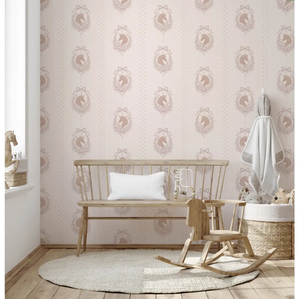 Bluette Wallpaper - Horses Portraits - by The Feral Flower - Loomwell Home Goods