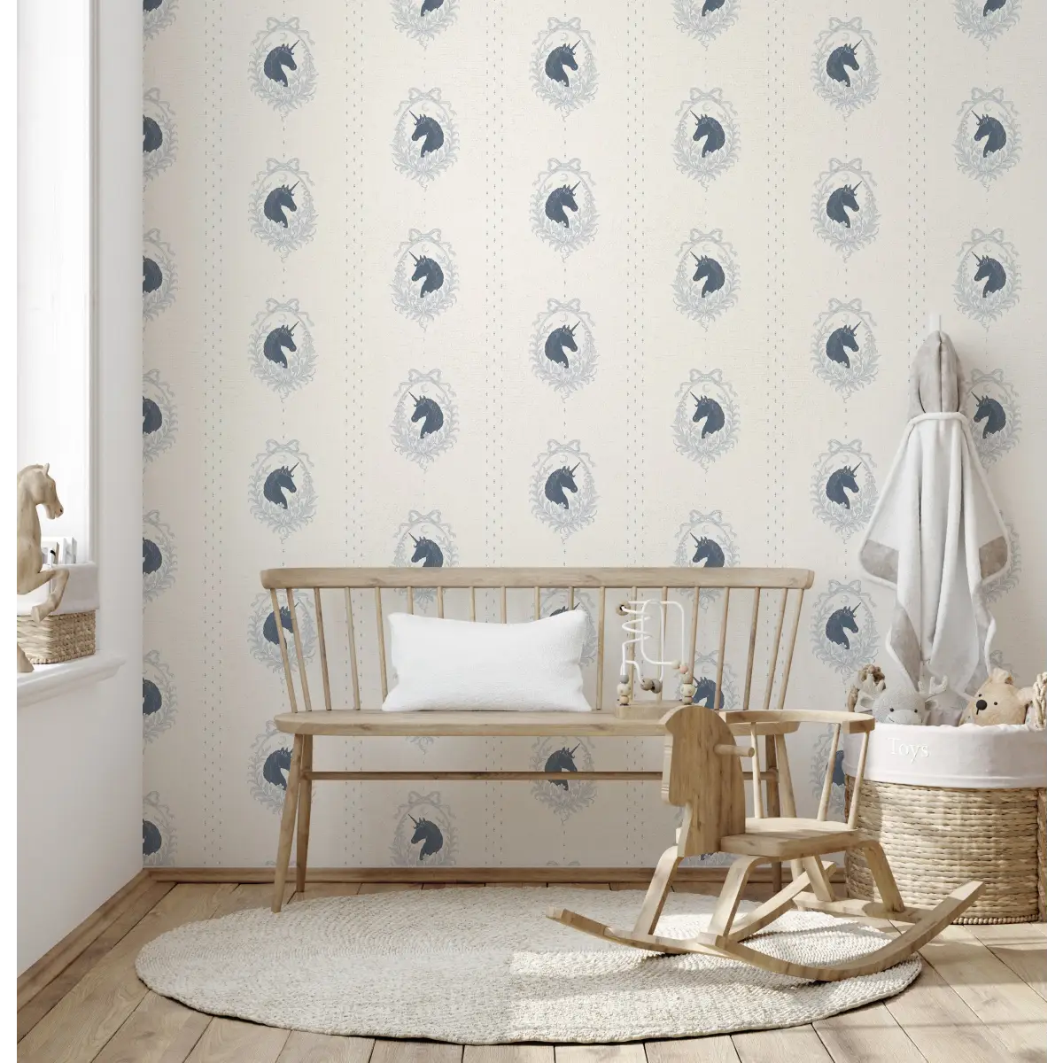 Bluette Wallpaper - Horses Portraits - by The Feral Flower - Loomwell Home Goods