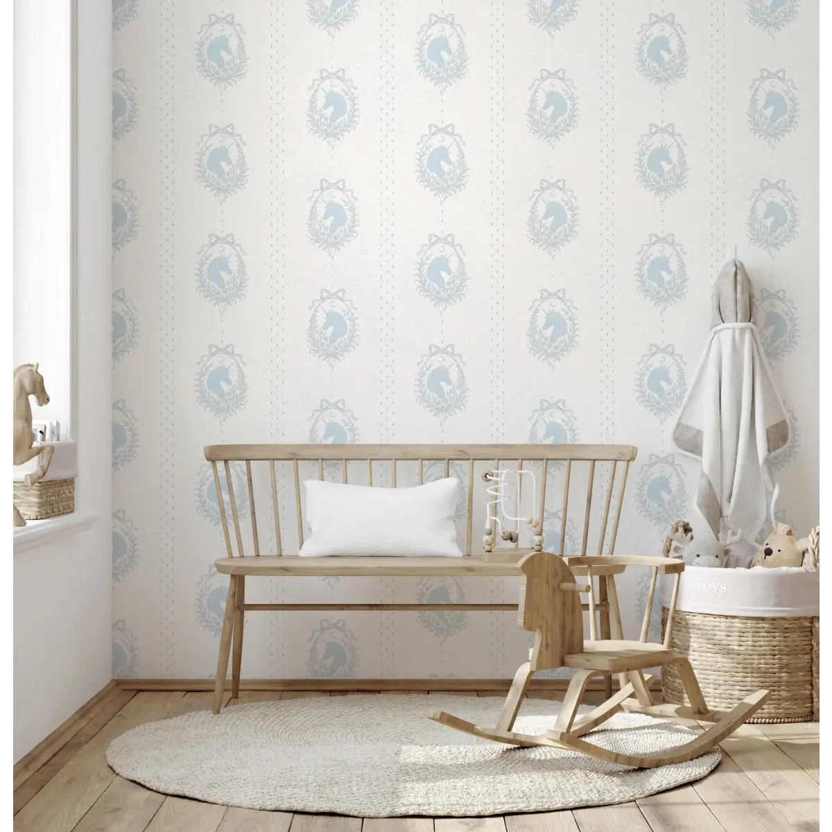 Bluette Wallpaper - Horses Portraits - by The Feral Flower - Loomwell Home Goods
